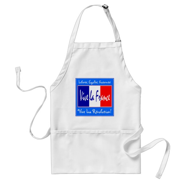 Vive La France, Vive La Révolution, French Chef Adult Apron (Front)