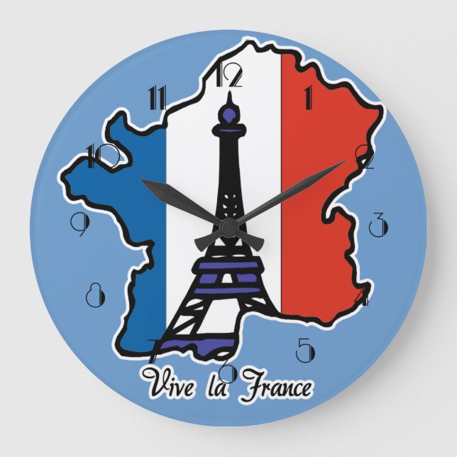 Vive La France Wall Clock (Front)