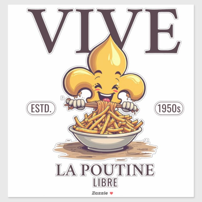 Vive la poutine libre sticker (Sheet)