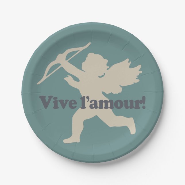 Vive L'amour Cupid paper plates (Front)