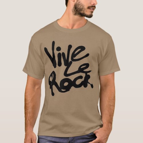 VIVE LE ROCK  Vintage Punk slogan 70s 80s T_Shirt