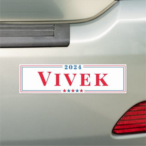 Vivek 2024 Red Blue White US Presidential Election Car Magnet