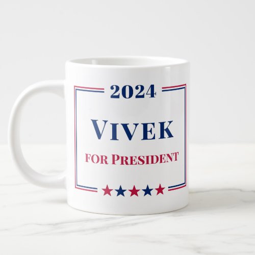 Vivek Ramaswamy for President 2024 Red White Blue Giant Coffee Mug