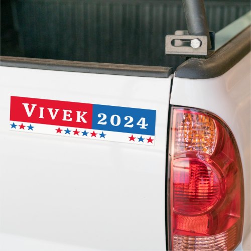 Vivek Ramaswamy for President Red White Blue 2024 Bumper Sticker