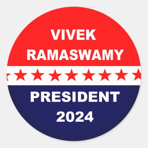 Vivek Ramaswamy President 2024 Classic Round Sticker