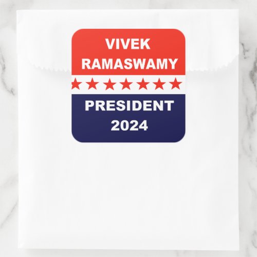 Vivek Ramaswamy President 2024 Square Sticker