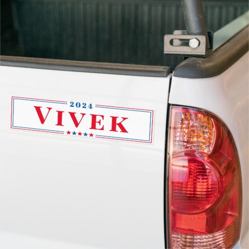 Vivek US Presidential 2024 Election Red Blue White Bumper Sticker