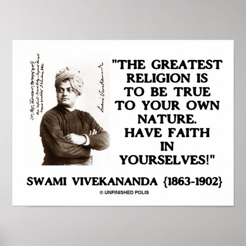 Vivekananda Greatest Religion To Be True Your Own Poster