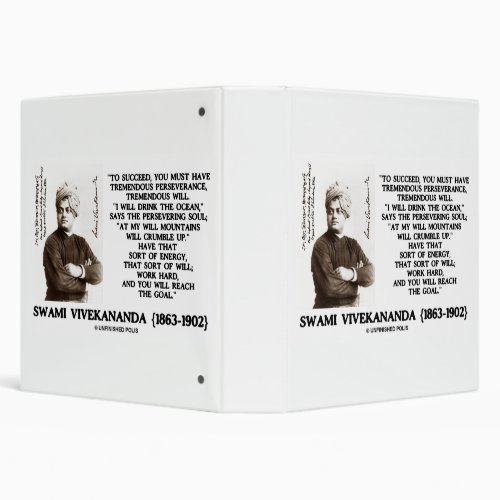 Vivekananda To Succeed Have Perseverance Will Goal 3 Ring Binder