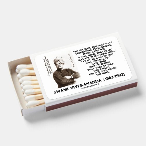 Vivekananda To Succeed Have Perseverance Will Goal Matchboxes