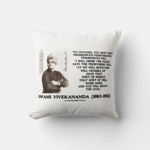 Vivekananda To Succeed Have Perseverance Will Goal Throw Pillow
