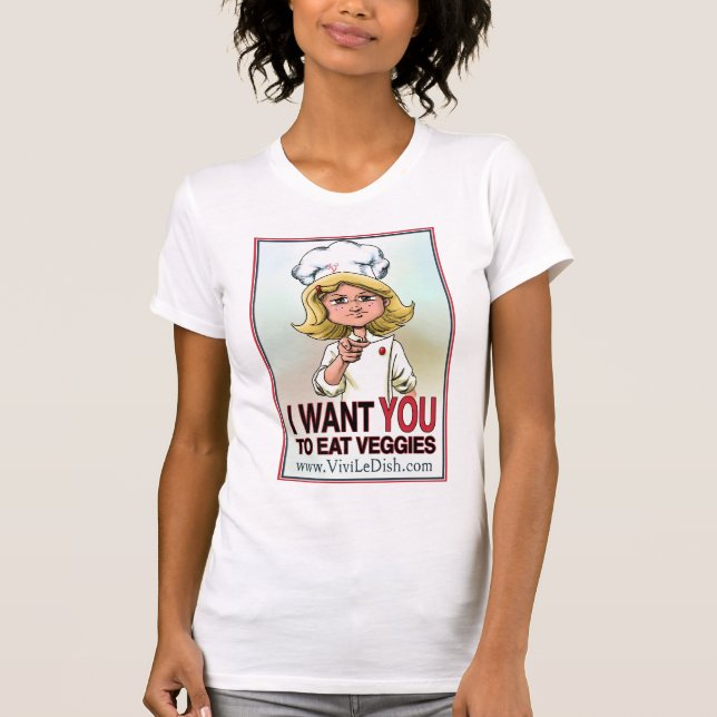Vivi LeDish™ Eat Your Veggies Women Short T-Shirt (Front)