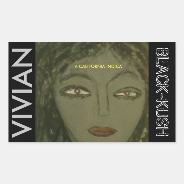 VIVIAN BLACK KUSH RECTANGULAR STICKER (Front)