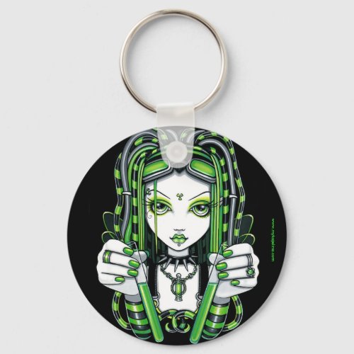 Vivian Cybergoth Dark Industrial Fairy Keychain