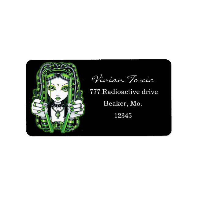 "Vivian" Cybergoth Dark Industrial Fairy Labels (Front)