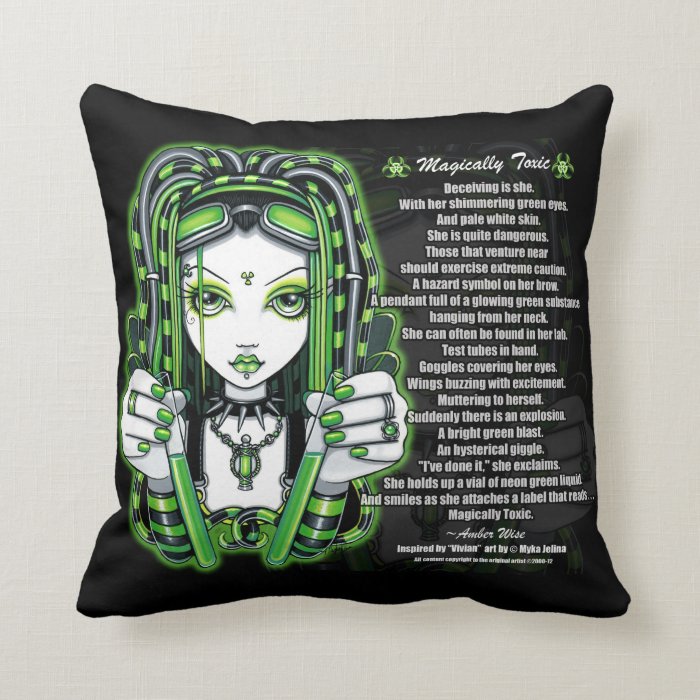 Vivian Green Cybergoth Magically Toxic Poem Pillow