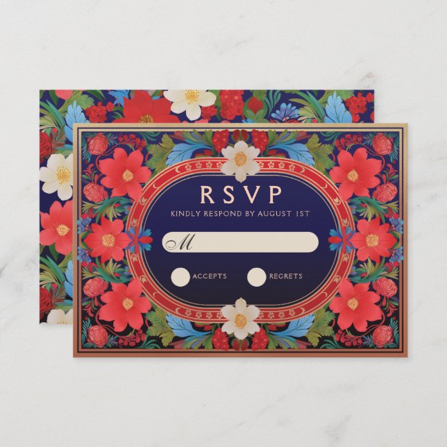 VIVIAN I : Wedding RSVP Card (Front/Back)