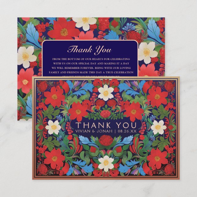 VIVIAN I - Wedding Thank You Cards (Front/Back)