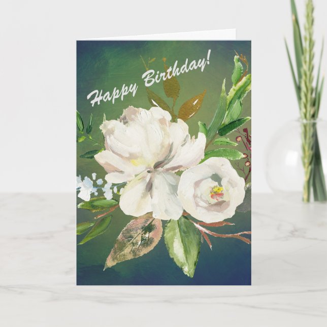 Vivian's Shop Happy Birthday with lovely flowers Card (Front)