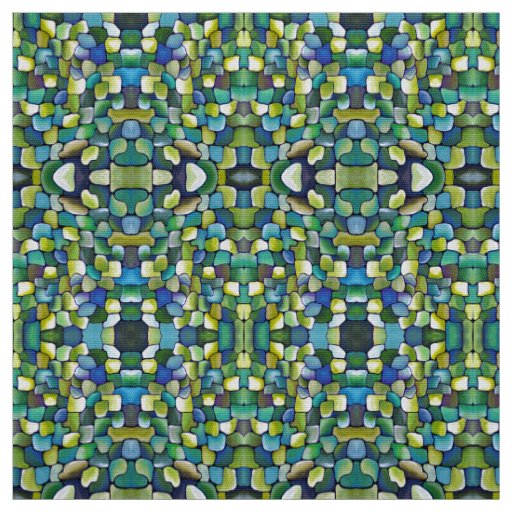 Vivid Abstract Contemporary Shade of Green Pattern Fabric