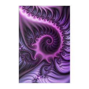 Vivid Abstract Cool Pink Purple Fractal Art Spiral
