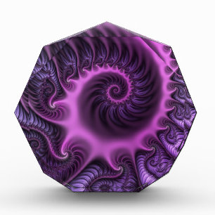 Vivid Abstract Cool Pink Purple Fractal Art Spiral Acrylic Award