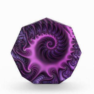 Vivid Abstract Cool Pink Purple Fractal Art Spiral Acrylic Award