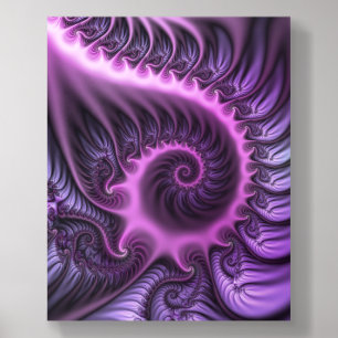 Vivid Abstract Cool Pink Purple Fractal Art Spiral Acrylic Photo Tile