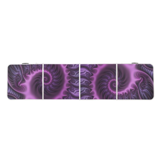 Vivid Abstract Cool Pink Purple Fractal Art Spiral Beer Pong Table (Top)