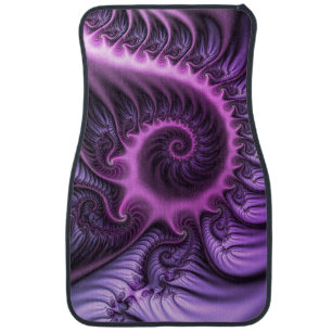 Vivid Abstract Cool Pink Purple Fractal Art Spiral Car Floor Mat