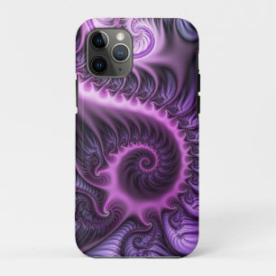 Vivid Abstract Cool Pink Purple Fractal Art Spiral iPhone 11 Pro Case