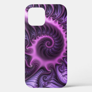 Vivid Abstract Cool Pink Purple Fractal Art Spiral iPhone 12 Pro Case
