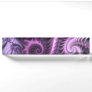 Vivid Abstract Cool Pink Purple Fractal Art Spiral Desk Name Plate