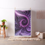 Vivid Abstract Cool Pink Purple Fractal Art Spiral Fabric