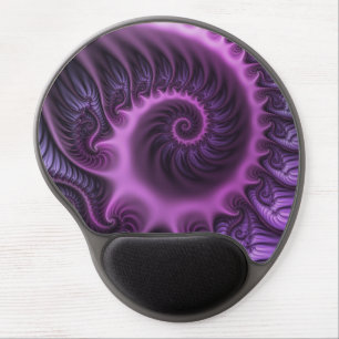 Vivid Abstract Cool Pink Purple Fractal Art Spiral Gel Mouse Pad