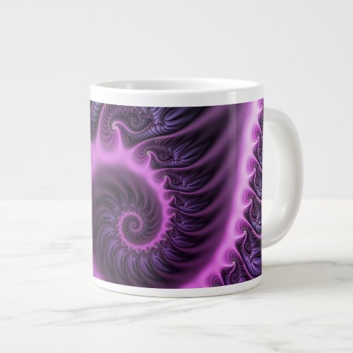 Vivid Abstract Cool Pink Purple Fractal Art Spiral Giant Coffee Mug