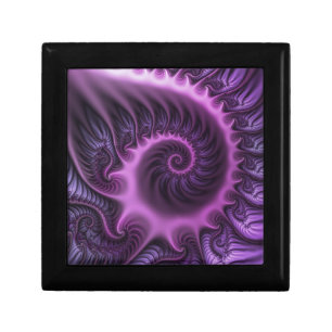 Vivid Abstract Cool Pink Purple Fractal Art Spiral Gift Box