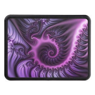 Vivid Abstract Cool Pink Purple Fractal Art Spiral Hitch Cover