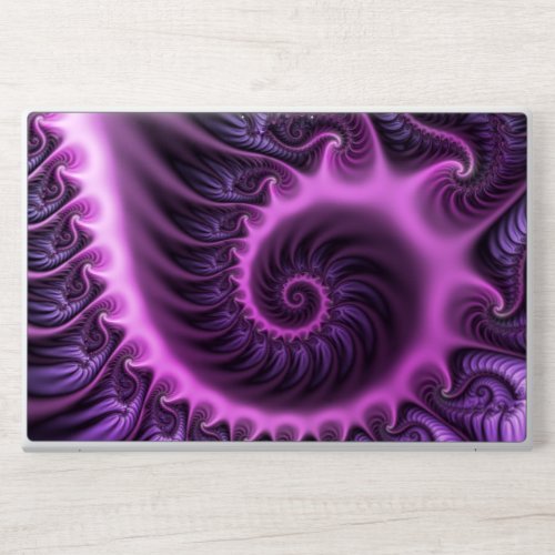 Vivid Abstract Cool Pink Purple Fractal Art Spiral HP Laptop Skin