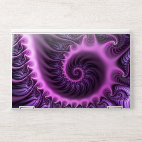 Vivid Abstract Cool Pink Purple Fractal Art Spiral HP Laptop Skin