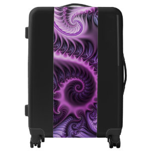 Vivid Abstract Cool Pink Purple Fractal Art Spiral Luggage