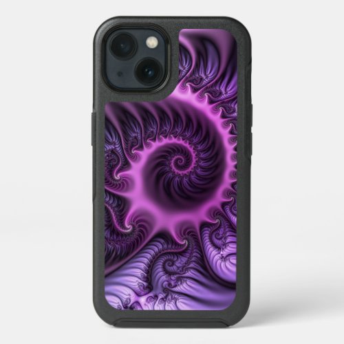 Vivid Abstract Cool Pink Purple Fractal Art Spiral iPhone 13 Case