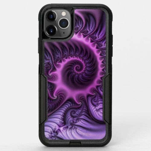 Vivid Abstract Cool Pink Purple Fractal Art Spiral OtterBox Commuter iPhone 11 Pro Max Case