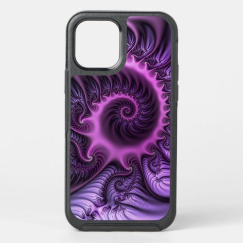 Vivid Abstract Cool Pink Purple Fractal Art Spiral OtterBox Symmetry iPhone 12 Case