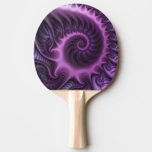 Vivid Abstract Cool Pink Purple Fractal Art Spiral Ping Pong Paddle