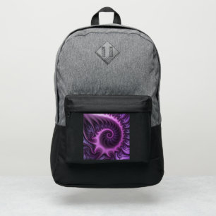 Vivid Abstract Cool Pink Purple Fractal Art Spiral Port Authority® Backpack