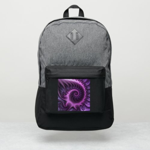 Vivid Abstract Cool Pink Purple Fractal Art Spiral Port Authority® Backpack