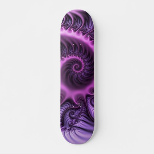 Vivid Abstract Cool Pink Purple Fractal Art Spiral Skateboard