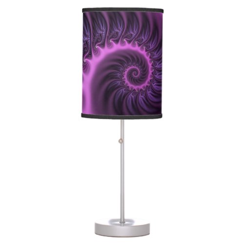 Vivid Abstract Cool Pink Purple Fractal Art Spiral Table Lamp
