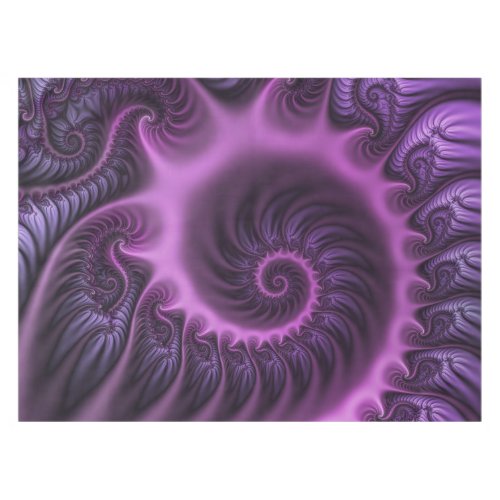 Vivid Abstract Cool Pink Purple Fractal Art Spiral Tablecloth